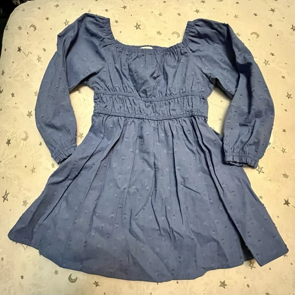 Wonder‎ Nation 2T Toddler Long Sleeve Blue Jean Denim pullover Dress NWT